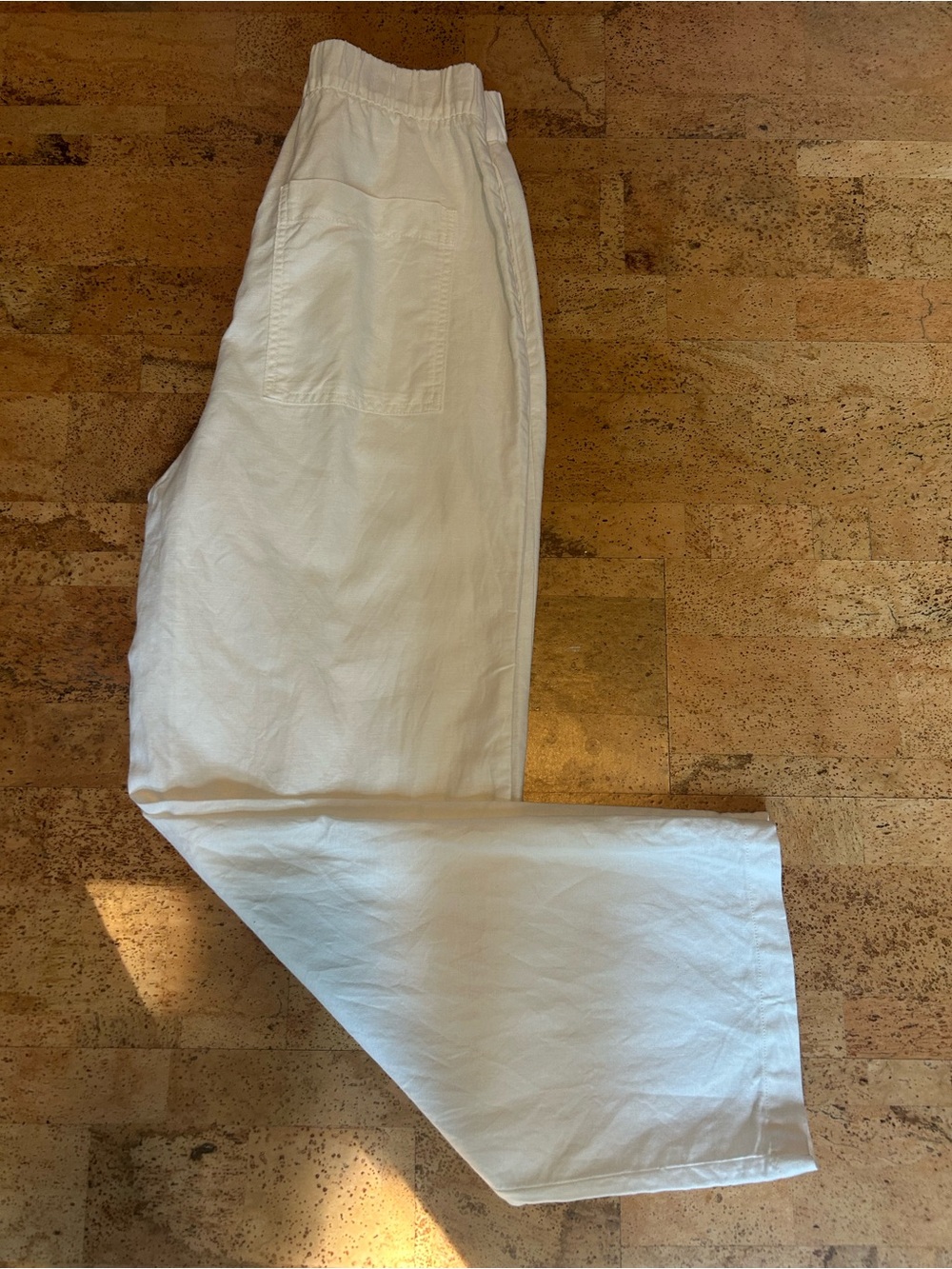 Gap White Linen Blend Wide Leg Pull-On Pants Women’s Small Tall